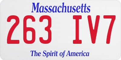 MA license plate 263IV7