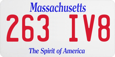 MA license plate 263IV8