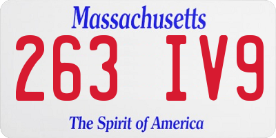 MA license plate 263IV9