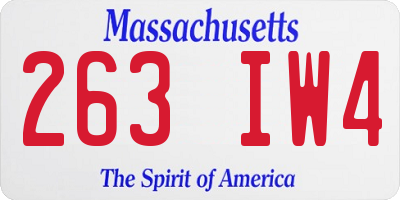 MA license plate 263IW4