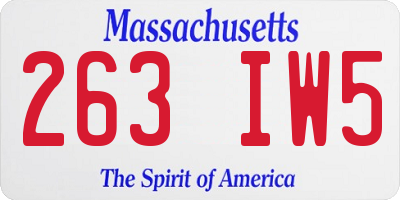 MA license plate 263IW5