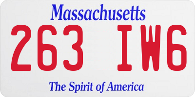 MA license plate 263IW6