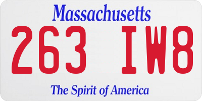 MA license plate 263IW8
