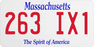 MA license plate 263IX1