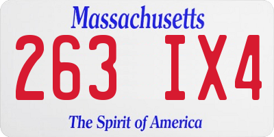 MA license plate 263IX4