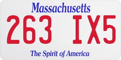 MA license plate 263IX5