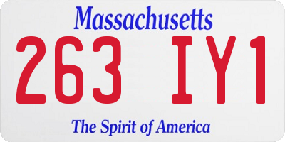 MA license plate 263IY1