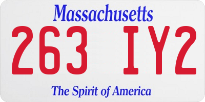MA license plate 263IY2