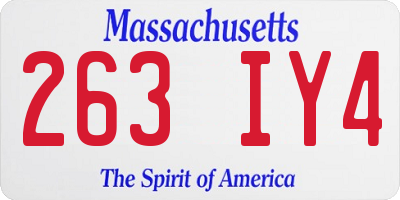 MA license plate 263IY4