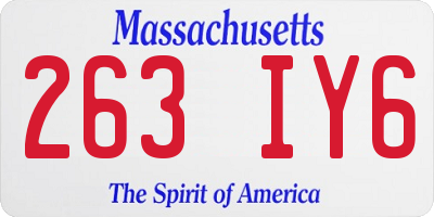 MA license plate 263IY6