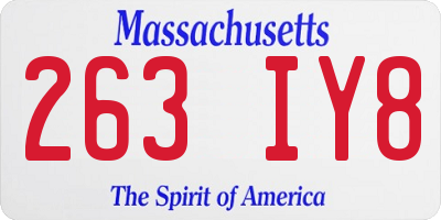 MA license plate 263IY8