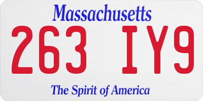 MA license plate 263IY9