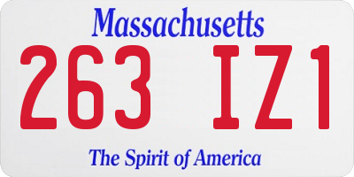 MA license plate 263IZ1