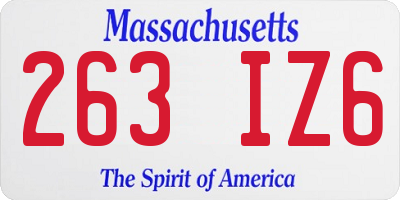 MA license plate 263IZ6