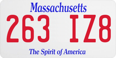 MA license plate 263IZ8