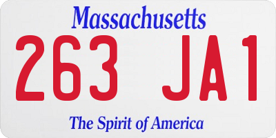 MA license plate 263JA1