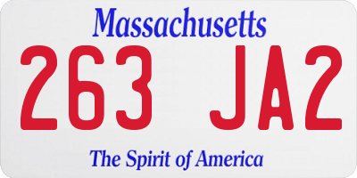 MA license plate 263JA2