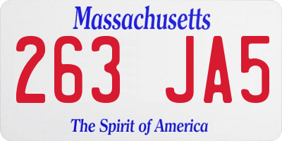 MA license plate 263JA5
