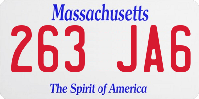 MA license plate 263JA6