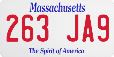 MA license plate 263JA9