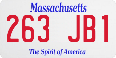 MA license plate 263JB1