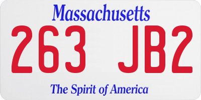 MA license plate 263JB2
