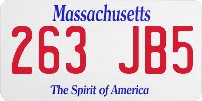 MA license plate 263JB5