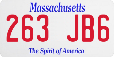 MA license plate 263JB6