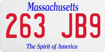 MA license plate 263JB9