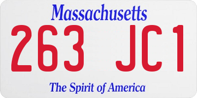 MA license plate 263JC1