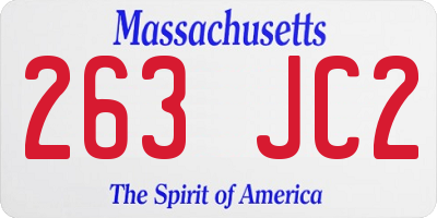 MA license plate 263JC2