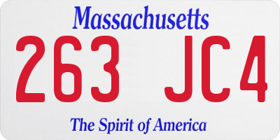 MA license plate 263JC4