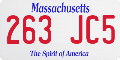 MA license plate 263JC5