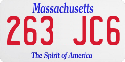 MA license plate 263JC6