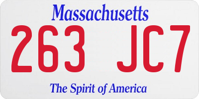 MA license plate 263JC7