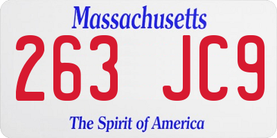 MA license plate 263JC9