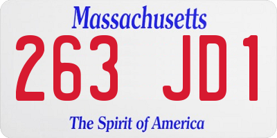 MA license plate 263JD1