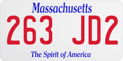 MA license plate 263JD2