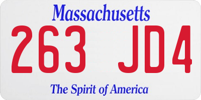 MA license plate 263JD4