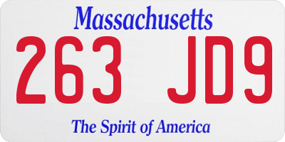 MA license plate 263JD9