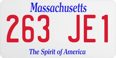 MA license plate 263JE1