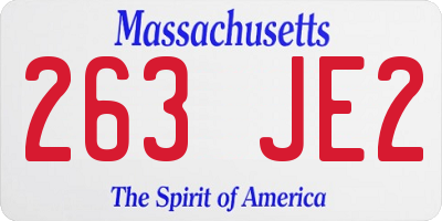 MA license plate 263JE2
