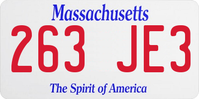 MA license plate 263JE3