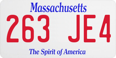 MA license plate 263JE4