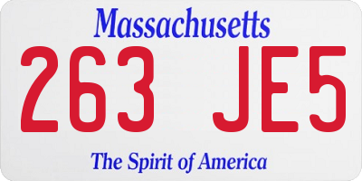 MA license plate 263JE5