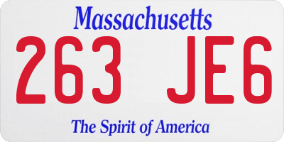MA license plate 263JE6