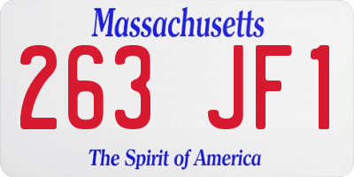 MA license plate 263JF1