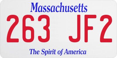 MA license plate 263JF2