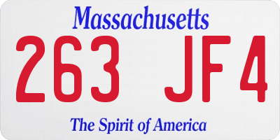 MA license plate 263JF4
