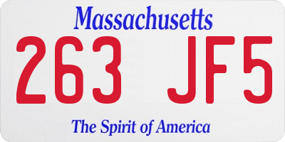 MA license plate 263JF5